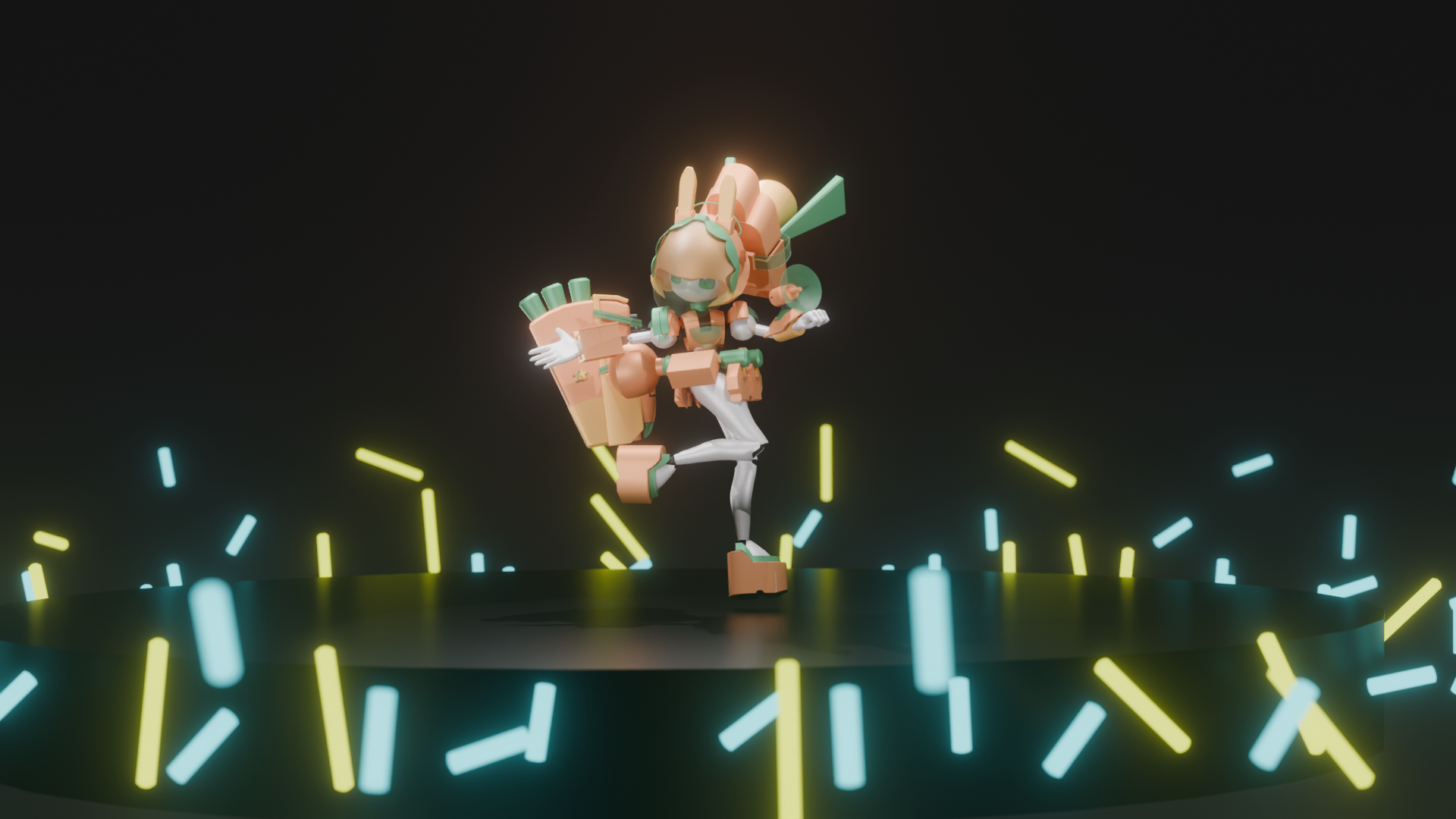 メダロットをblenderで作ってみたその24（チアフルバニー3）